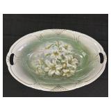 Porcelain Lilies w/ Green Leafs serving dish