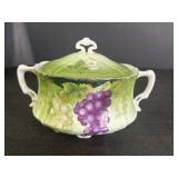 8" Bavaria grape porcelain covered bowl