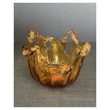 Murano Art Glass Amber Vase