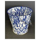 Blue & White Swirl Enamelware 8" Bucket w/ Handle