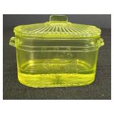 Vaseline Glass Jam Jar with Lid