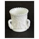 Vtg Swan Milk Glass Toothpick Holder