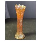 10" Marigold Carnival Glass Vase