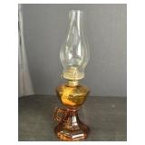 15" Amber Glass Oil Lamp