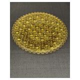 Amber-colored glass platter/plate, Daisy & Button