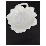 Fenton Milk Glass Leaf dish
