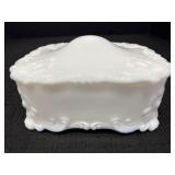 Vtg Victorian Milk Glass trinket dish