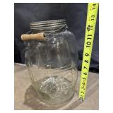 Large Glass Barrel Shaped Pickle Jar