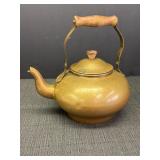 Solid Copper Teapot with Lid Wood handle