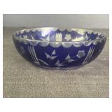 7" Cobalt Blue Cut To Clear Bowl