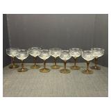Amber Stem Clear Top Cordial Glasses
