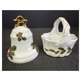 (3) Lefton Christmas Mini Basket & Bell