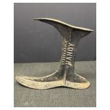 Vtg cast iron cobblerï¿½s shoe anvil.  Reads -