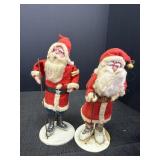 Vtg. Japan Felt/ Spun Cotton Christmas Santas