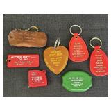 North Judson adv. key chains (7), one is a tape