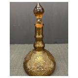 Indiana Glass Tiara Amber decanter w/stopper.