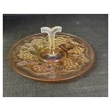 10.25" Grape Marigold Carnival Glass Tray w/