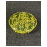 3.5" Yellow Vaseline Glass Frog
