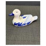 Delfts Blue hand-painted duck figurine, Holland,