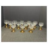 (13) Amber Beehive Stem, Clear Top Wine