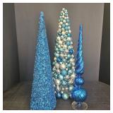 3 Blue Tree Decor