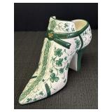 Irish Shamrock Shoe Ceramic Planter