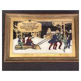 Vtg. Yuletide Christmas Glass Print