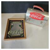 Vintage Coca-Cola Mirror & Metal Lunch Box