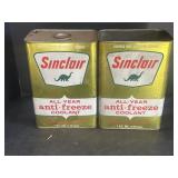 2- 1 gal Sinclair Anti Freeze Cans