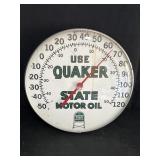 12" Quaker State Motor Oil Advertising Thermometer