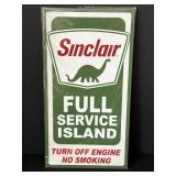 Sinclair Full Service Island metal sign, new in