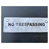 No Trespassing Tin Sign