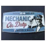 Mechanic On Duty Embossed Sign