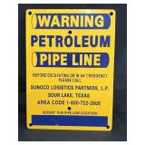 8x11" Porcelain Petroleum Pipe Line Sign