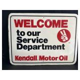 24x18.25" Tin Kendall Motor Oil Welcome Sign