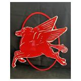 20" Porcelain Mobil Pegasus Sign
