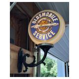 Oldsmobile Service Gas Pump Globe on cast iron