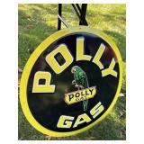 Polly Gas Tin Embossed Sign
