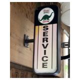 Sinclair metal double-sided wall mount sign,