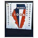 Metal double-sided IGOA sign, 30in square