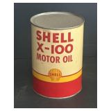 1 qt Shell X-100 Motor Oil Can