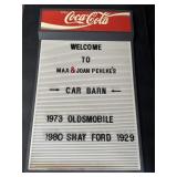 Coca-Cola letter board, 16.5 x 27.5in