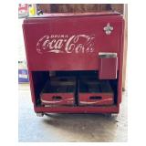 Vintage Coca-Cola chest cooler on wheels &