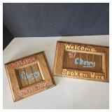 2 Hand Painted Wooden Signs