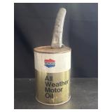 1 qt Bonded All Weather Motor Oil Tin Can w/ Spout
