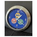 NAPA Auto Parts 15" Blue Neon Light Wall Clock,