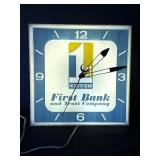 First Bank & Trust, South Bend, light up clock,