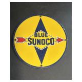 Porcelain Blue Sunoco Sign 11.75in