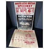 5 South Bend Motor Speedway memorabilia signs,