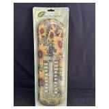 17"Sunflower Decorative Metal Thermometer